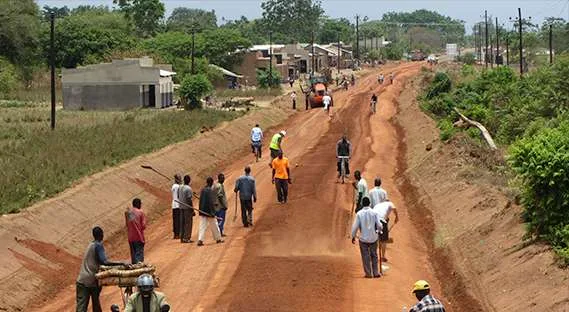 Rural road before treatment