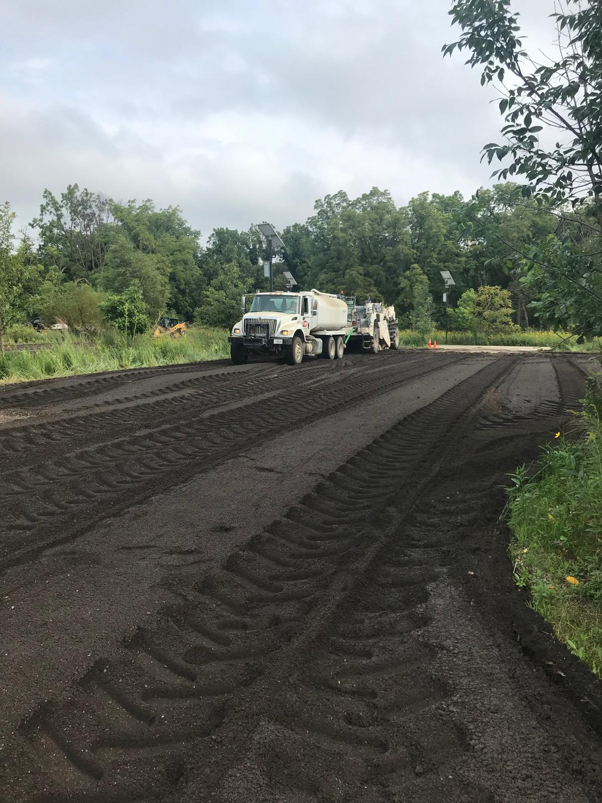 Water tanker and reclaimer on a recycled base — standard equipment train