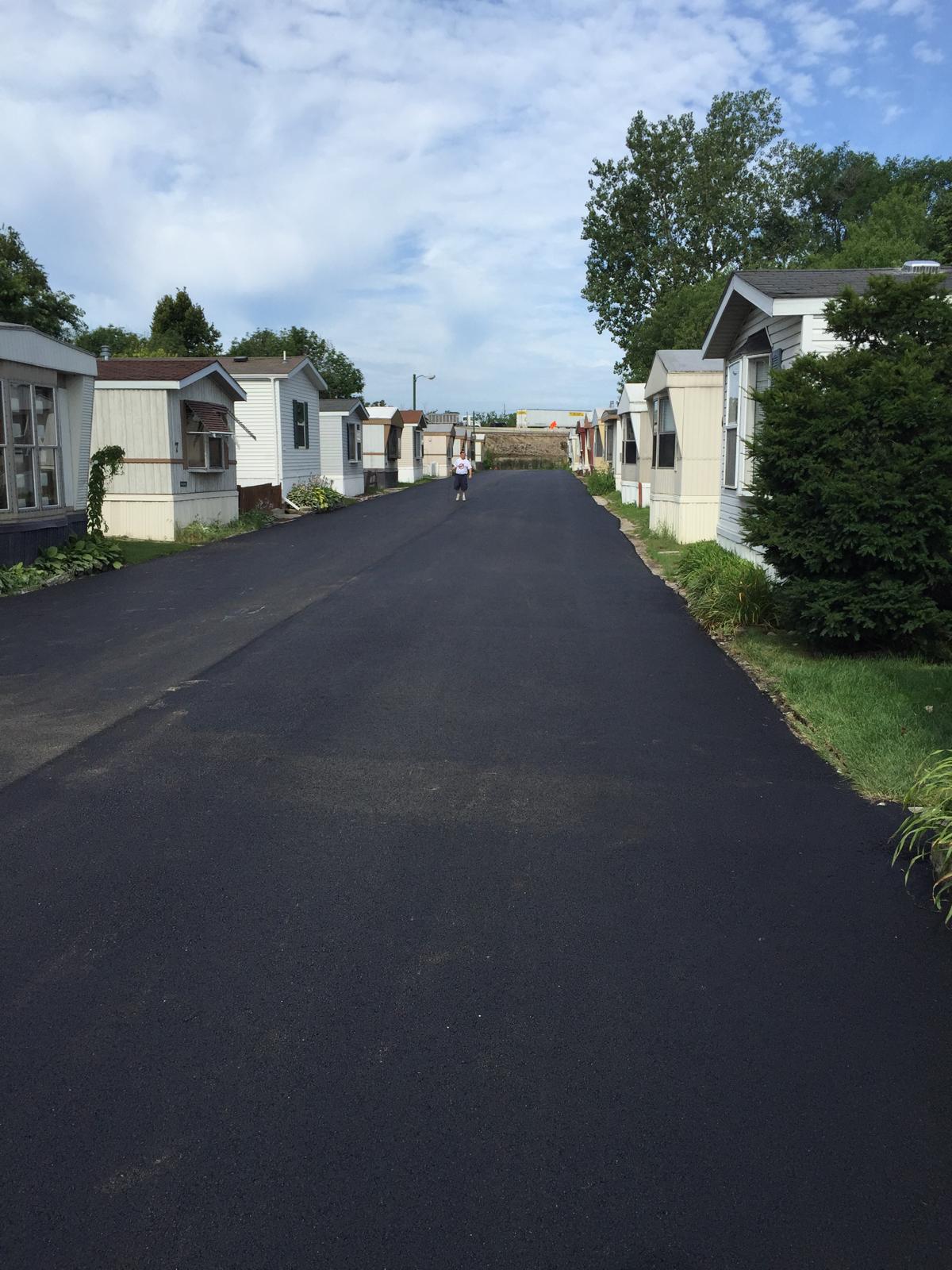 Renewed municipal residential street back in service
